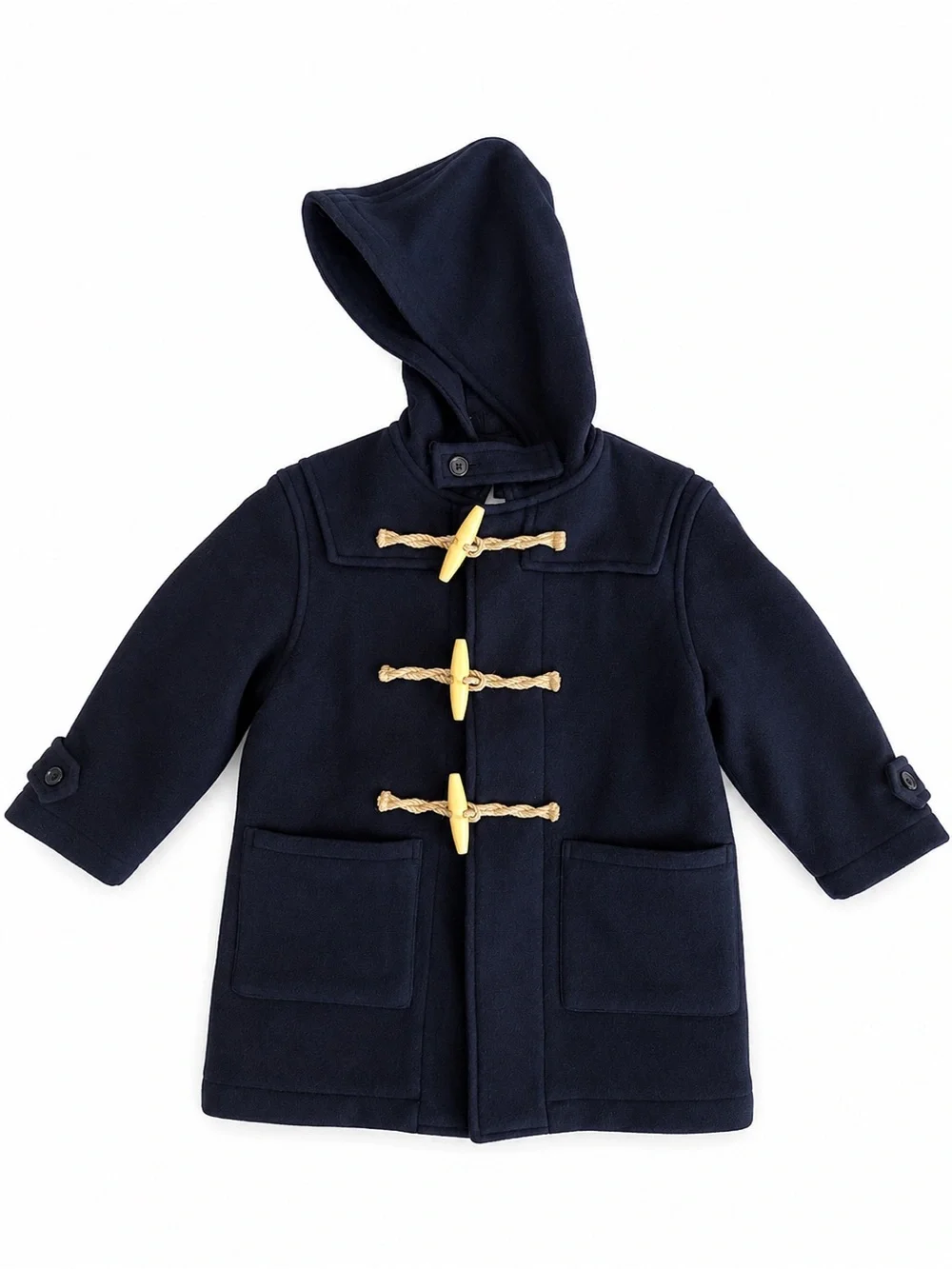 Ralph Lauren Polo Navy Wool Viscose Hooded Toggle Coat w/ Rope Detail 4T unisex